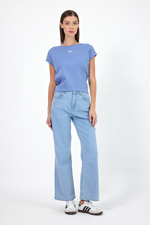 Kadın Wanda Sky Blue Wide Leg Jean Pantolon