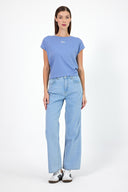 Kadın Wanda Sky Blue Wide Leg Jean Pantolon - Sky Blue