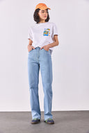 Kadın Wanda Sky Blue Wide Leg Jean Pantolon - Sky Blue