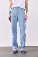 Kadın Wanda Sky Blue Wide Leg Jean Pantolon - Sky Blue