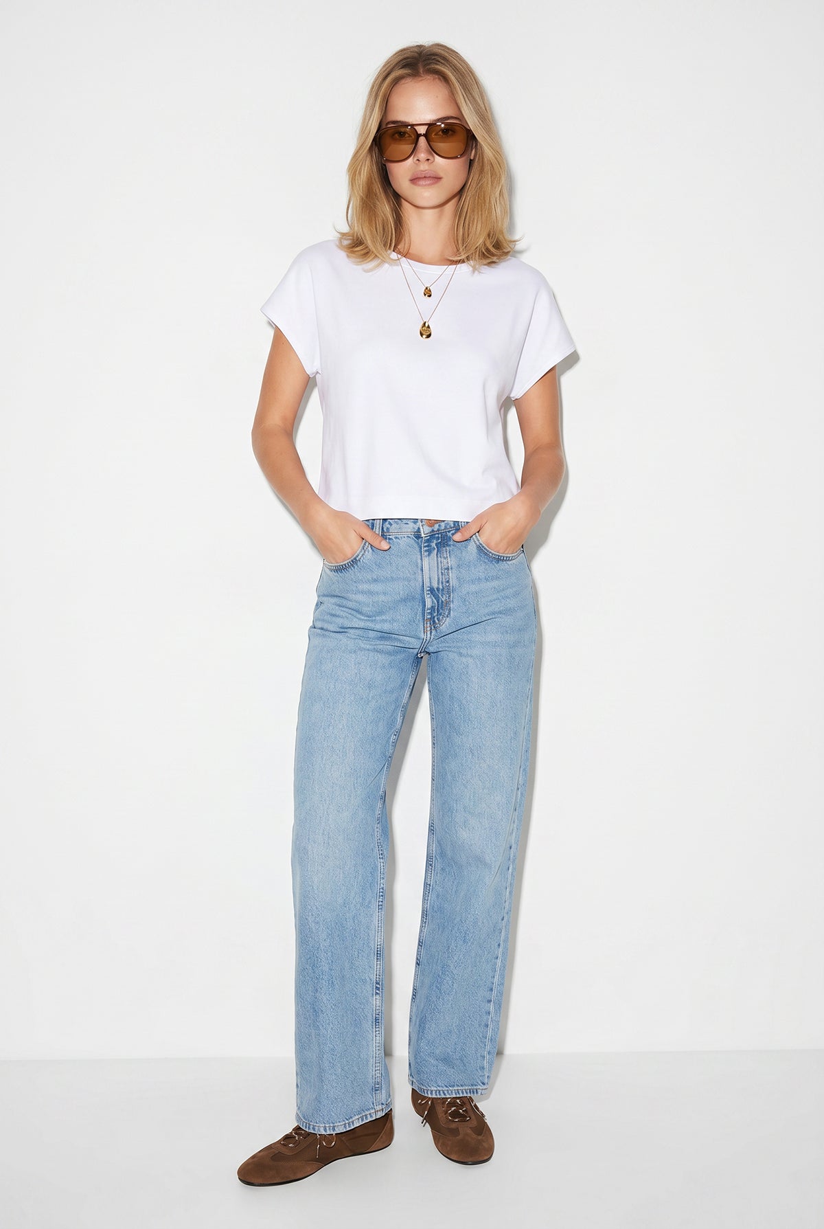 Wanda Snow Wash Wide Leg Jean Pantolon-Snow Wash – Vena