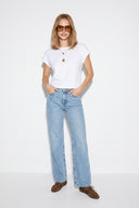 Wanda Snow Wash Wide Leg Jean Pantolon-Snow Wash