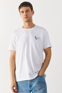 Erkek Weekend Baskılı Tişört %100 Pamuk - Beyaz