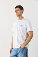 Erkek Weekend Baskılı Tişört %100 Pamuk - Beyaz