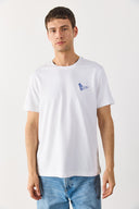 Erkek Weekend Baskılı Tişört %100 Pamuk - Beyaz