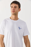 Erkek Weekend Baskılı Tişört %100 Pamuk - Beyaz