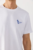 Erkek Weekend Baskılı Tişört %100 Pamuk - Beyaz