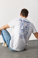 Erkek Weekend Baskılı Tişört %100 Pamuk - Beyaz