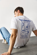 Erkek Weekend Baskılı Tişört %100 Pamuk - Beyaz