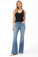 Yuna V Yaka Askılı Atlet-Siyah